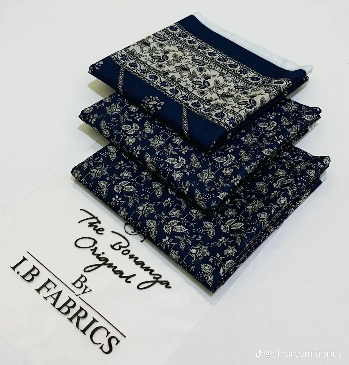 BONANZA SATRANGI 3PC LAWN COLLECTION |  DIGITAL PRINTED SHIRT | DIGITAL PRINTED TROUSER | PRINTED VOIL DUPATA