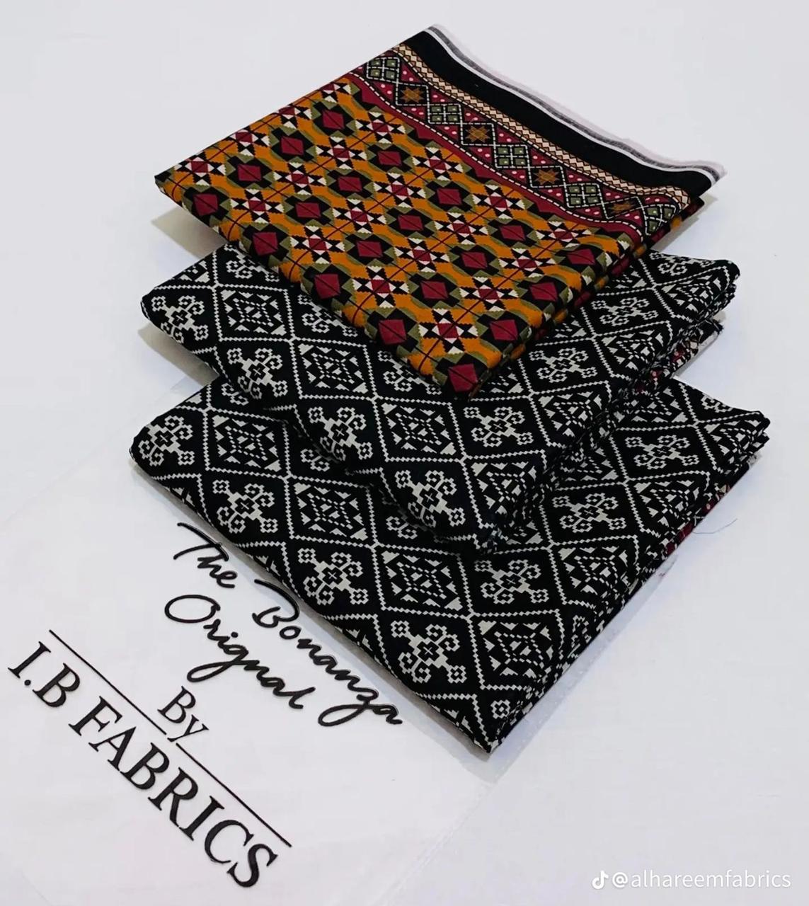 BONANZA SATRANGI 3PC LAWN COLLECTION |  DIGITAL PRINTED SHIRT | DIGITAL PRINTED TROUSER | PRINTED VOIL DUPATA
