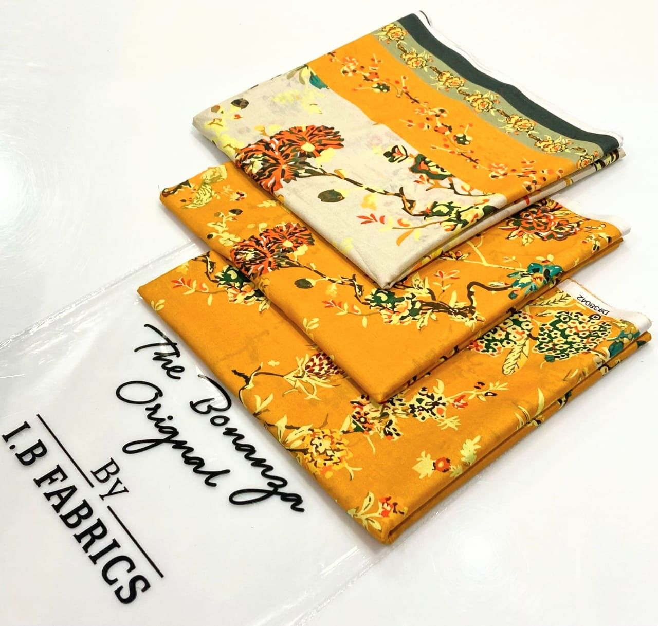 BONANZA SATRANGI 3PC LAWN COLLECTION |  DIGITAL PRINTED SHIRT | DIGITAL PRINTED TROUSER | PRINTED VOIL DUPATA